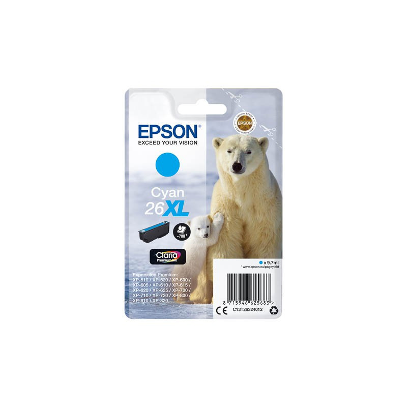 Cartouche d'encre Epson 26 XL Cyan