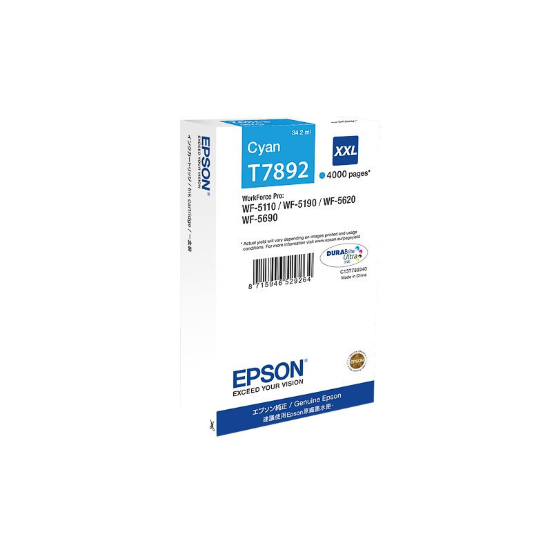 Cartouche d'encre Epson T7892XXL Cyan