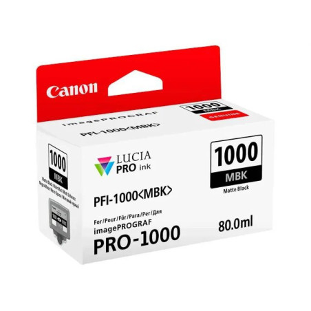 Cartouches d'encre Canon PFI 1000 MBK Mat Noir