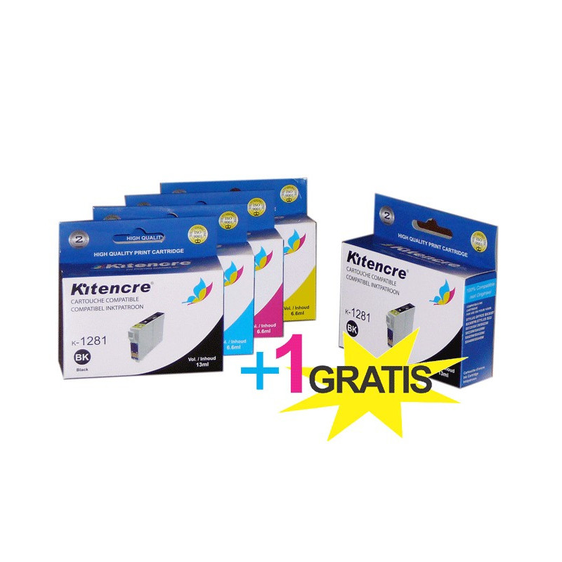 Lot 4 Cartouches + 1 GRATUITE - T1285