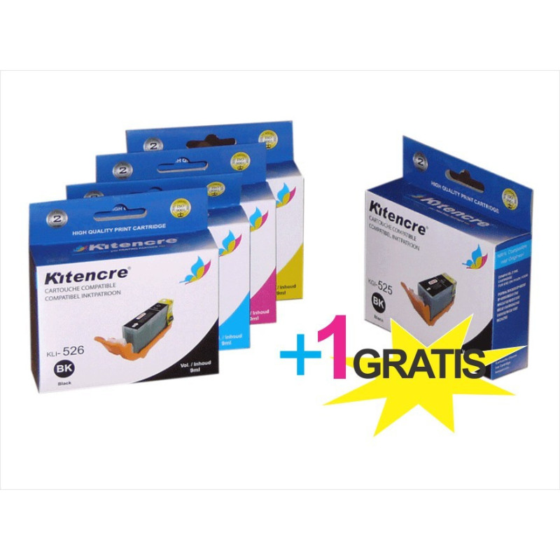 Lot Cartouches CLI526 / PGI-525 - 4+1 GRATIS