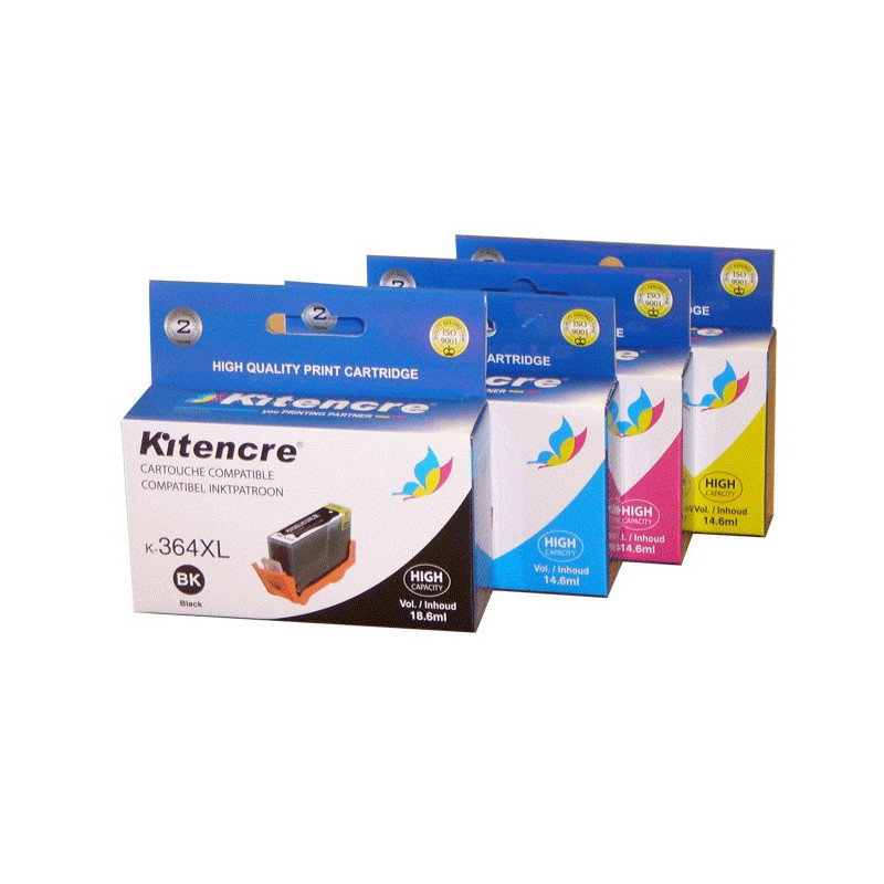 Lot 4 Cartouches N°364 XL K / C / M / Y