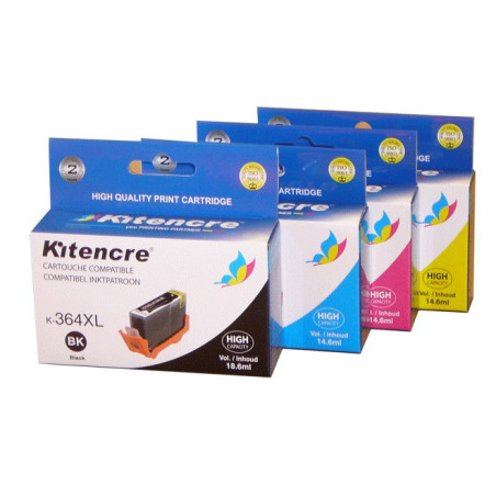 Lot 4 Cartouches N°364 XL K / C / M / Y